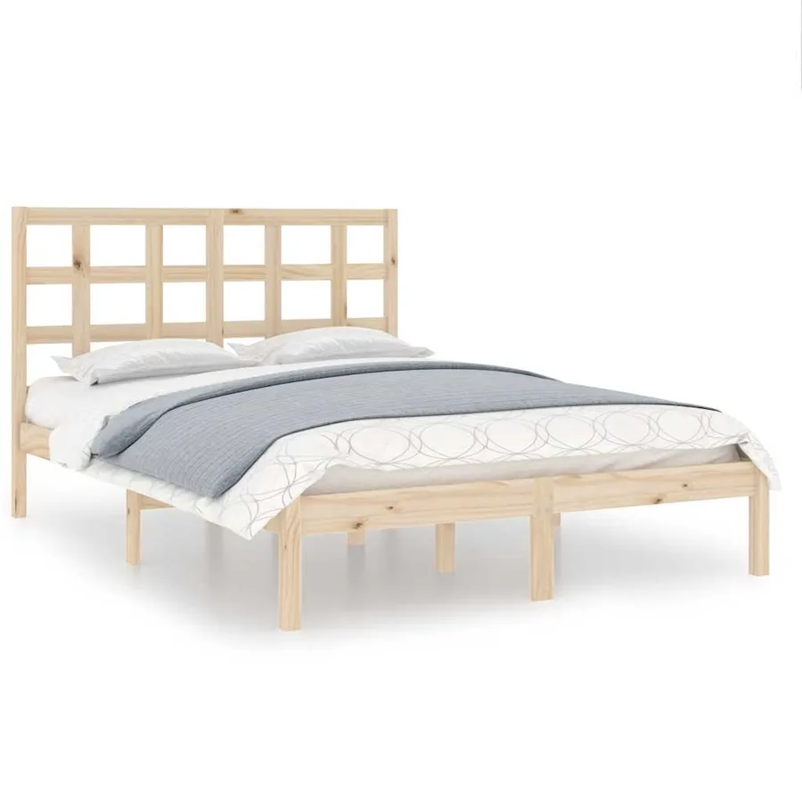 Cadre de lit sans matelas 135x190 cm bois massif - 2