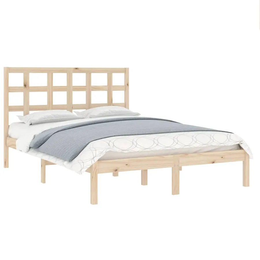 Cadre de lit sans matelas 135x190 cm bois massif - 3