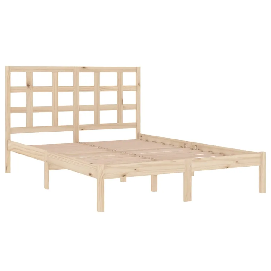Cadre de lit sans matelas 135x190 cm bois massif - 4