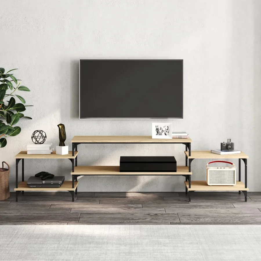 Meuble TV chêne sonoma 197x35x52 cm bois d'ingénierie - 3