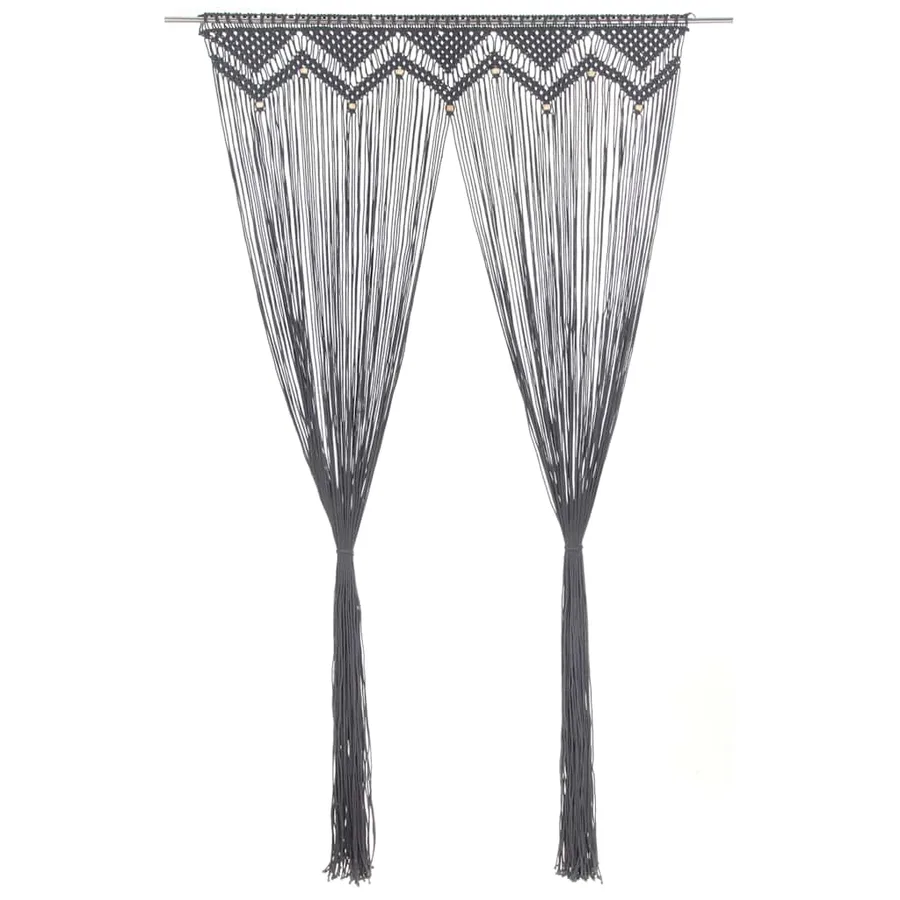 Rideau en macramé Anthracite 140x240 cm Coton - 2