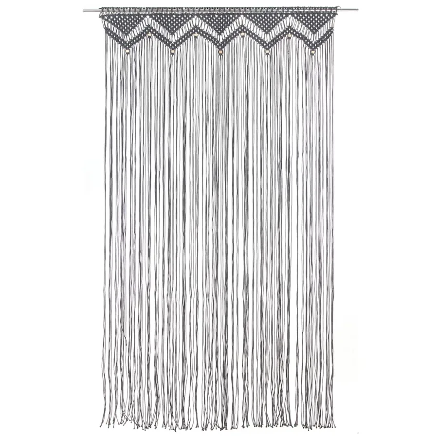 Rideau en macramé Anthracite 140x240 cm Coton - 3
