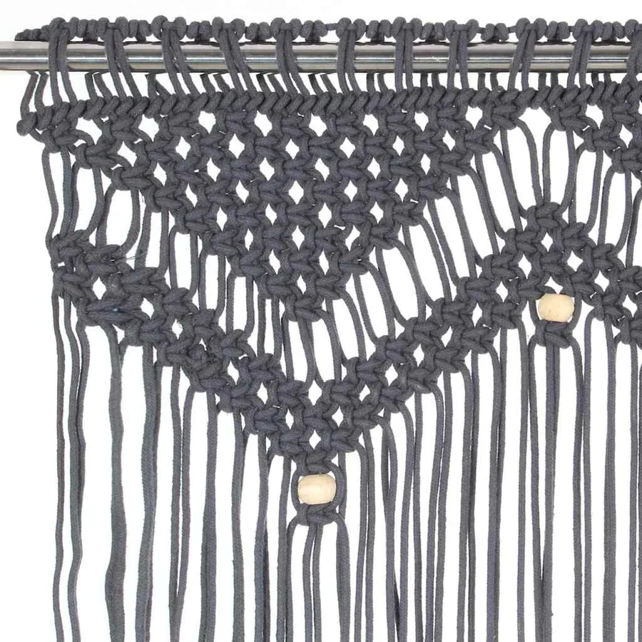 Rideau en macramé Anthracite 140x240 cm Coton - 4