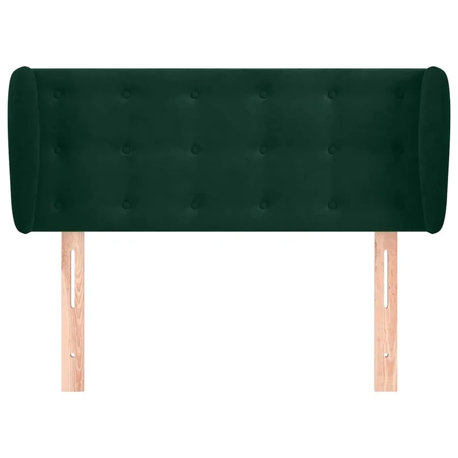 Tête de lit avec oreilles Vert foncé 93x23x78/88 cm Velours - 3