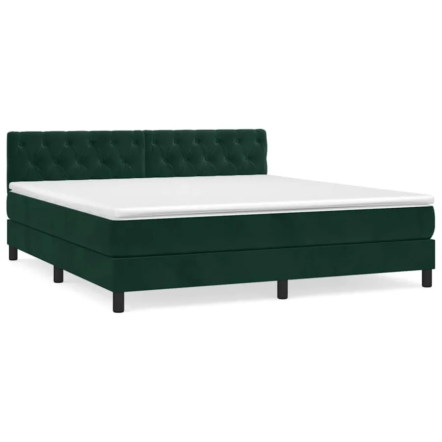 Sommier à lattes de lit et matelas Vert foncé 160x200cm Velours - 2