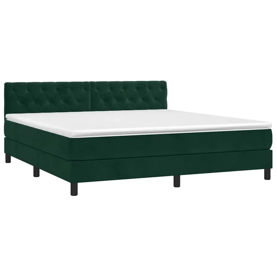 Sommier à lattes de lit et matelas Vert foncé 160x200cm Velours - 3