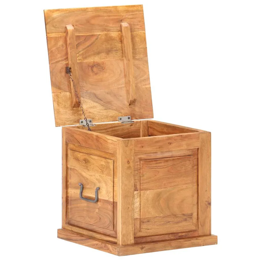 Coffre 40x40x40 cm Bois d'acacia solide - 2