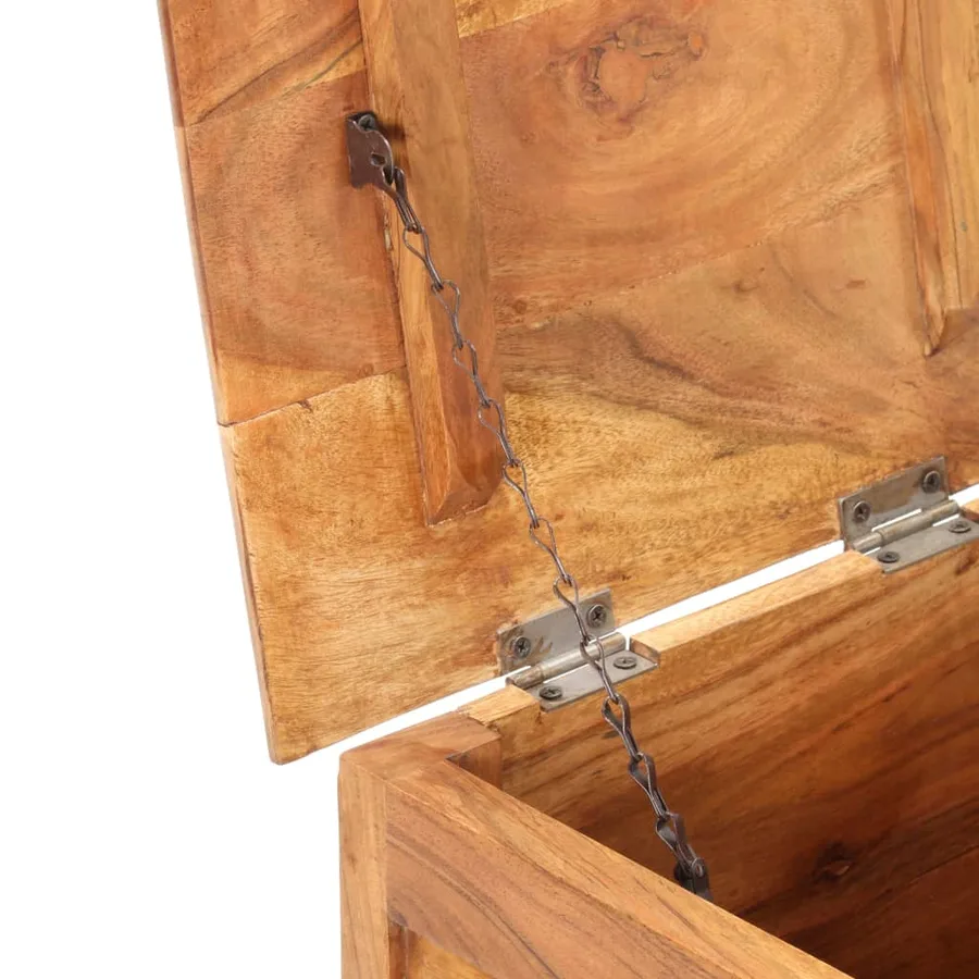 Coffre 40x40x40 cm Bois d'acacia solide - 6