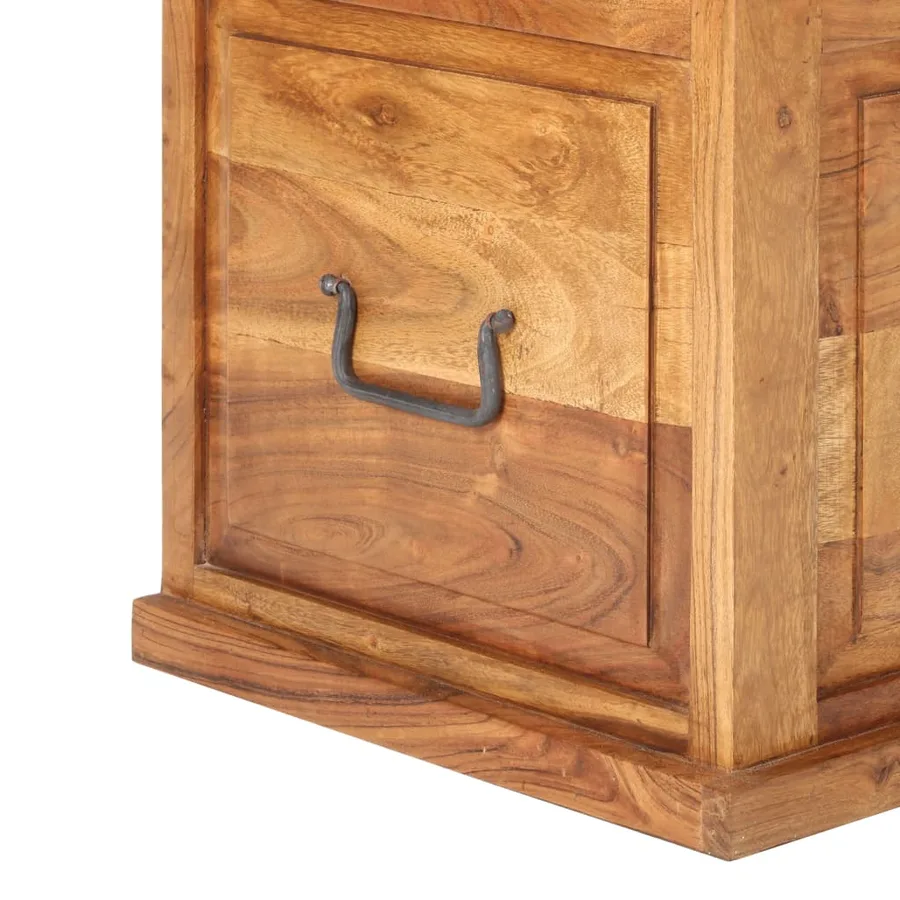 Coffre 40x40x40 cm Bois d'acacia solide - 8