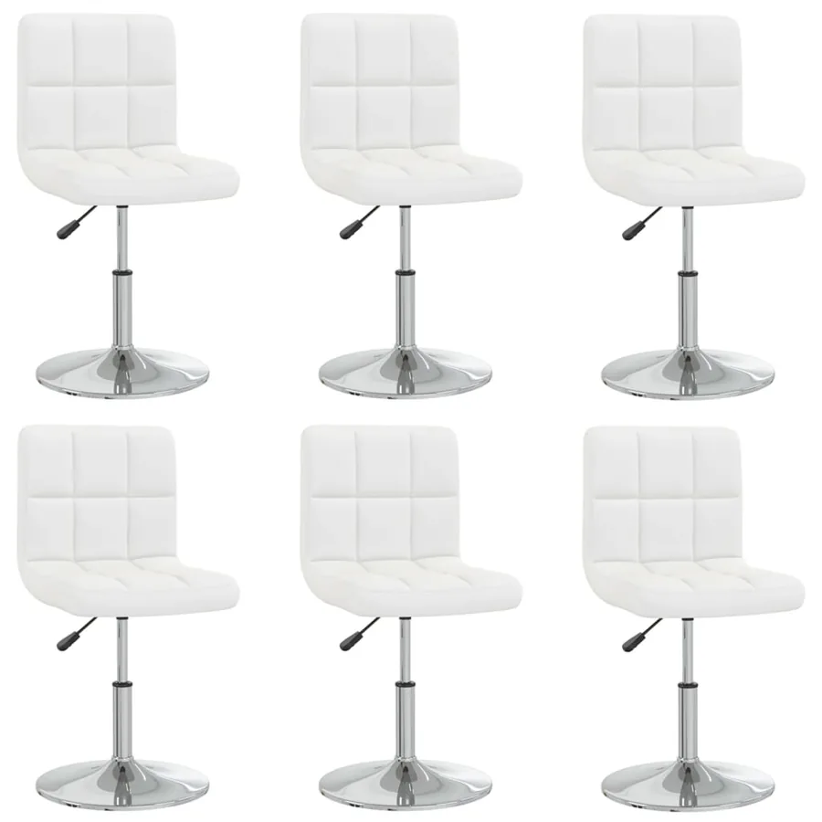 Chaises à manger lot de 6 blanc similicuir