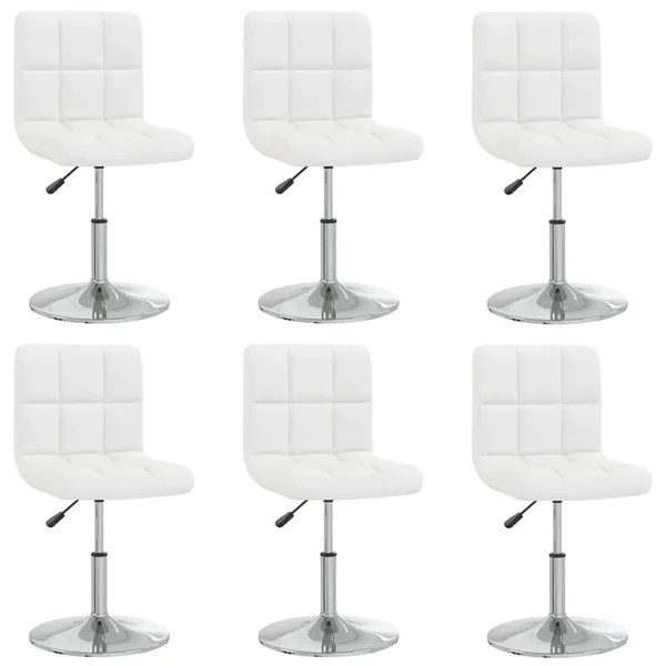 Chaises à manger lot de 6 blanc similicuir