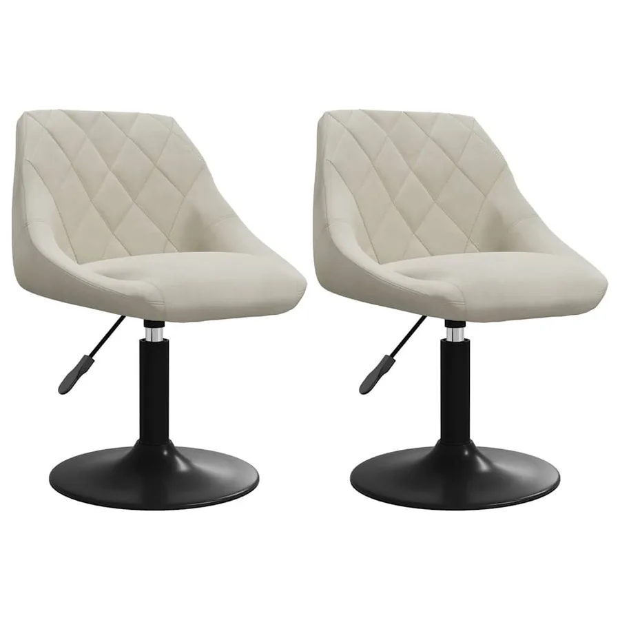 Chaises pivotantes à manger lot de 2 Crème Velours - 2