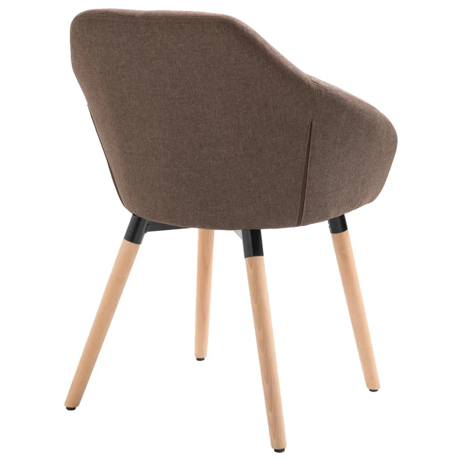 Chaises à manger lot de 6 marron tissu - 6