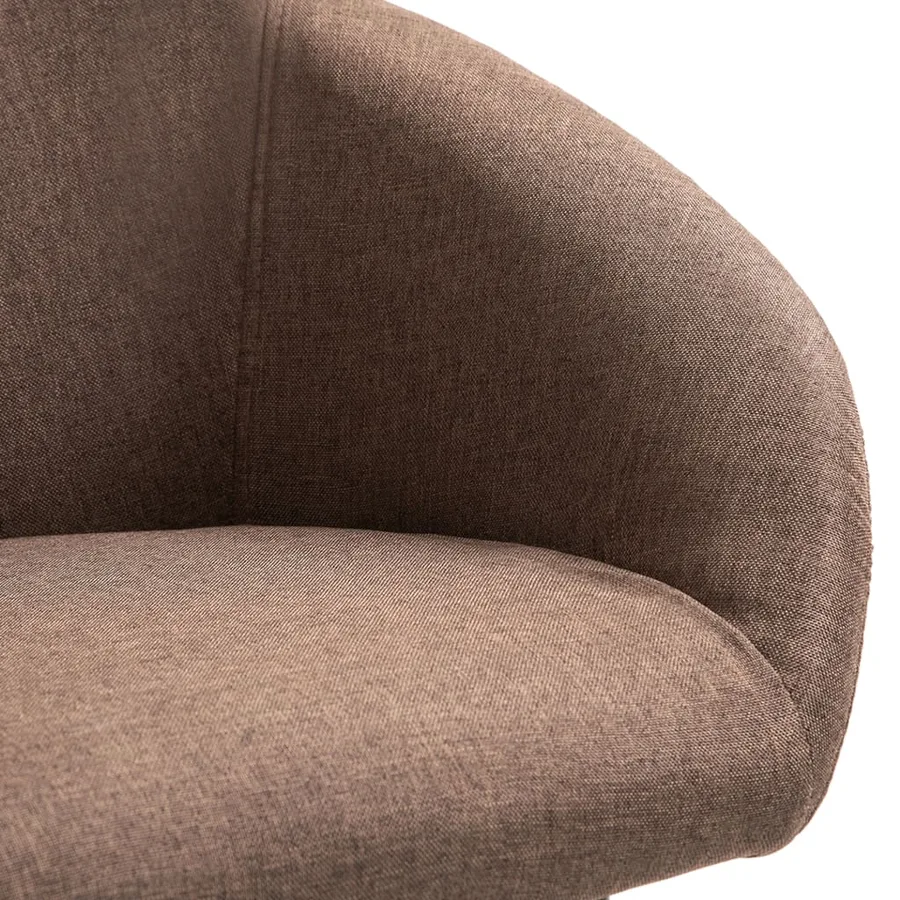 Chaises à manger lot de 6 marron tissu - 7