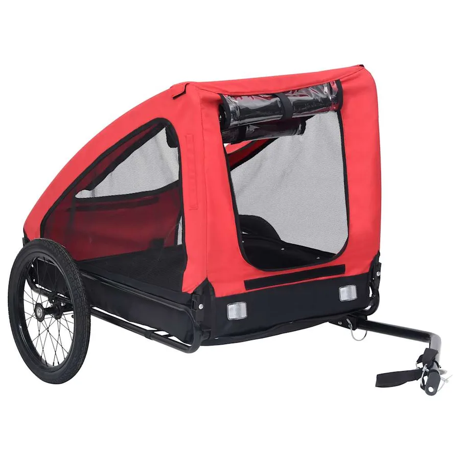 Remorque de vélo pour animaux de compagnie rouge et noir - 2