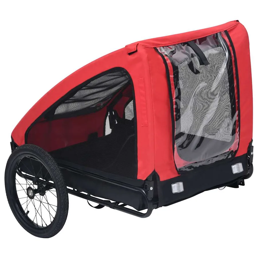 Remorque de vélo pour animaux de compagnie rouge et noir - 3