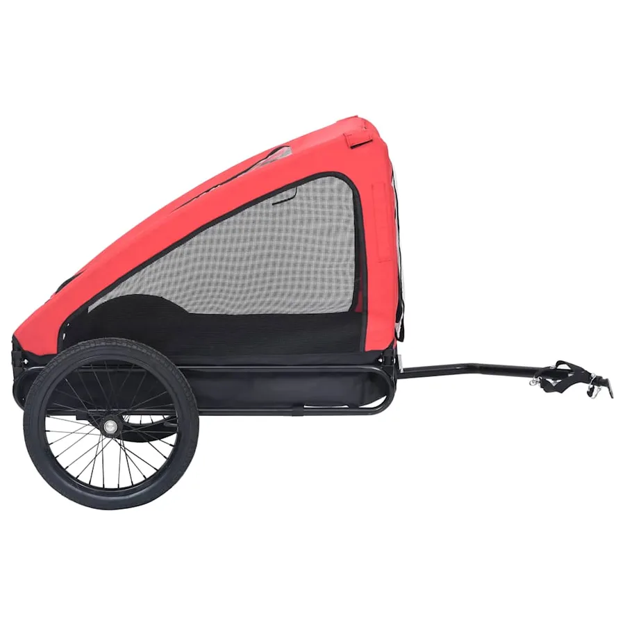 Remorque de vélo pour animaux de compagnie rouge et noir - 4