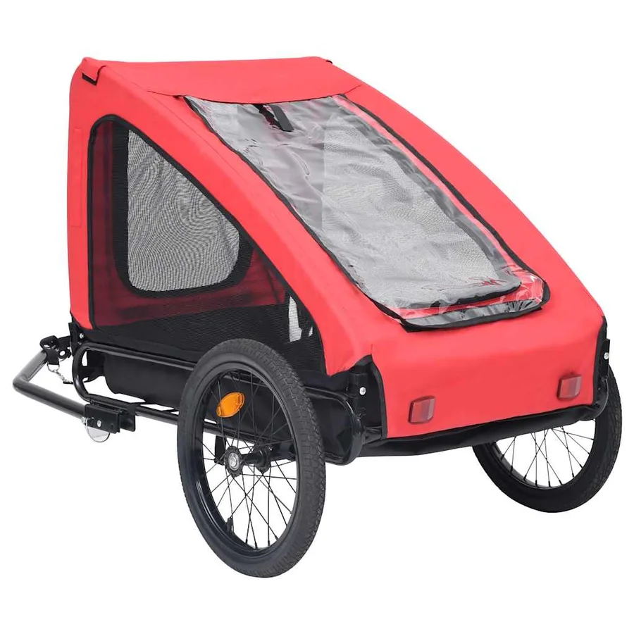 Remorque de vélo pour animaux de compagnie rouge et noir - 5