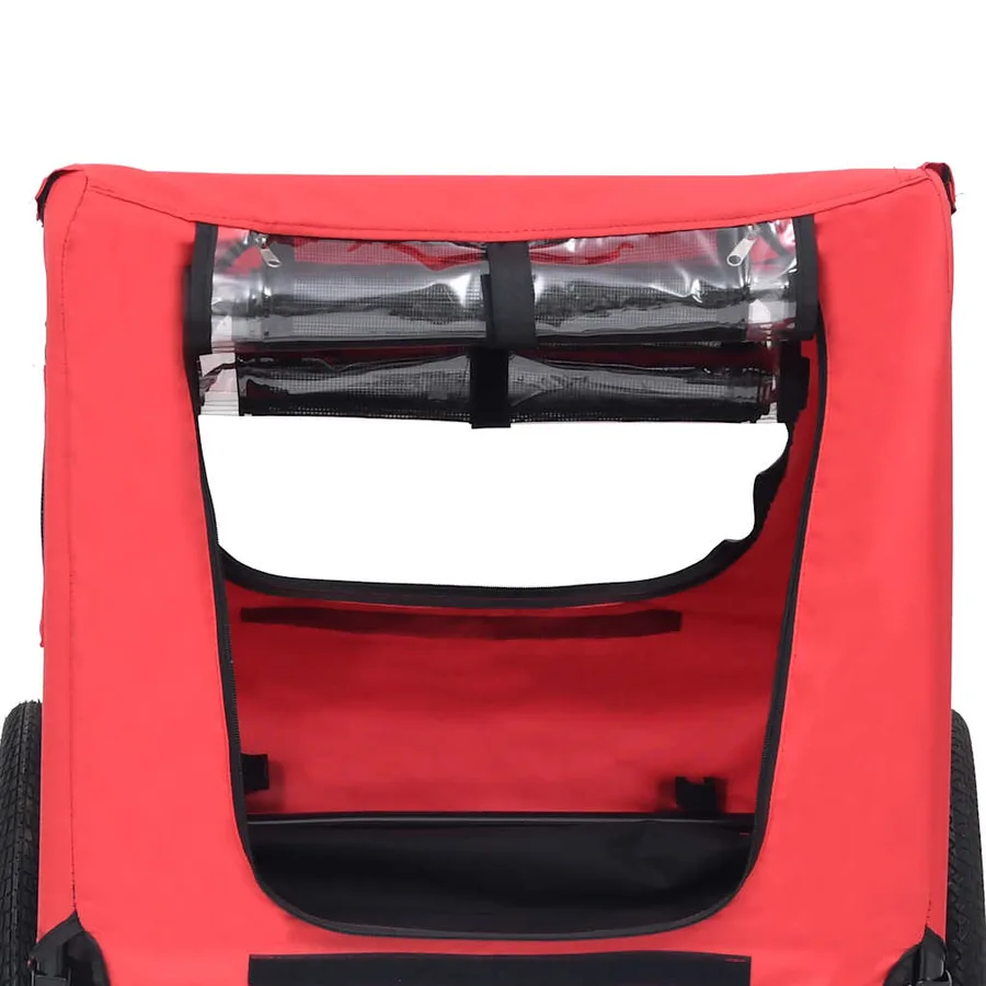 Remorque de vélo pour animaux de compagnie rouge et noir - 7