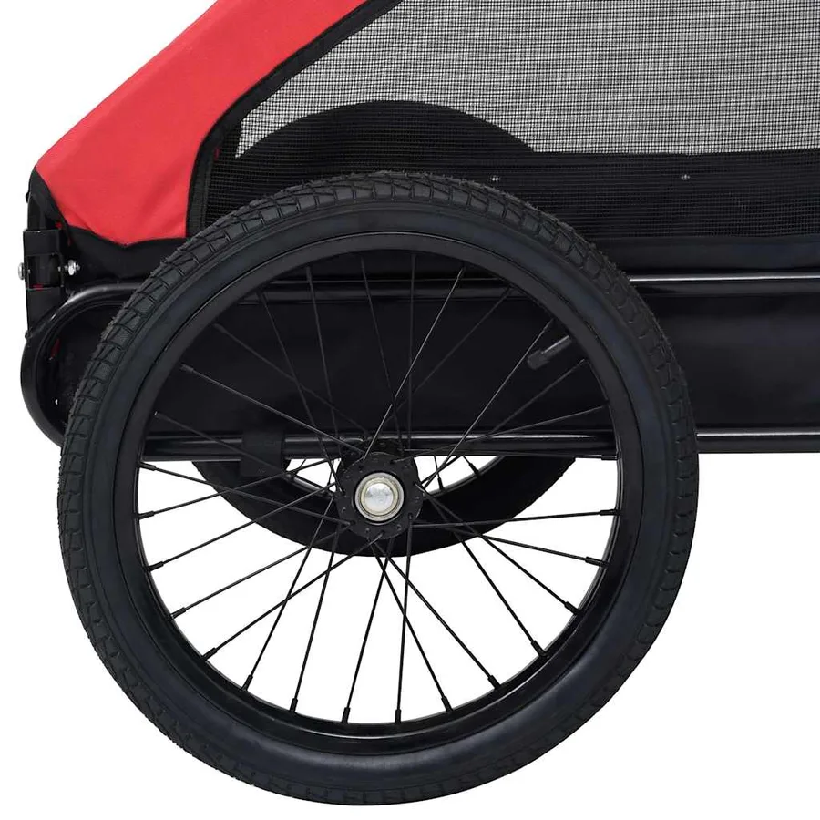 Remorque de vélo pour animaux de compagnie rouge et noir - 9
