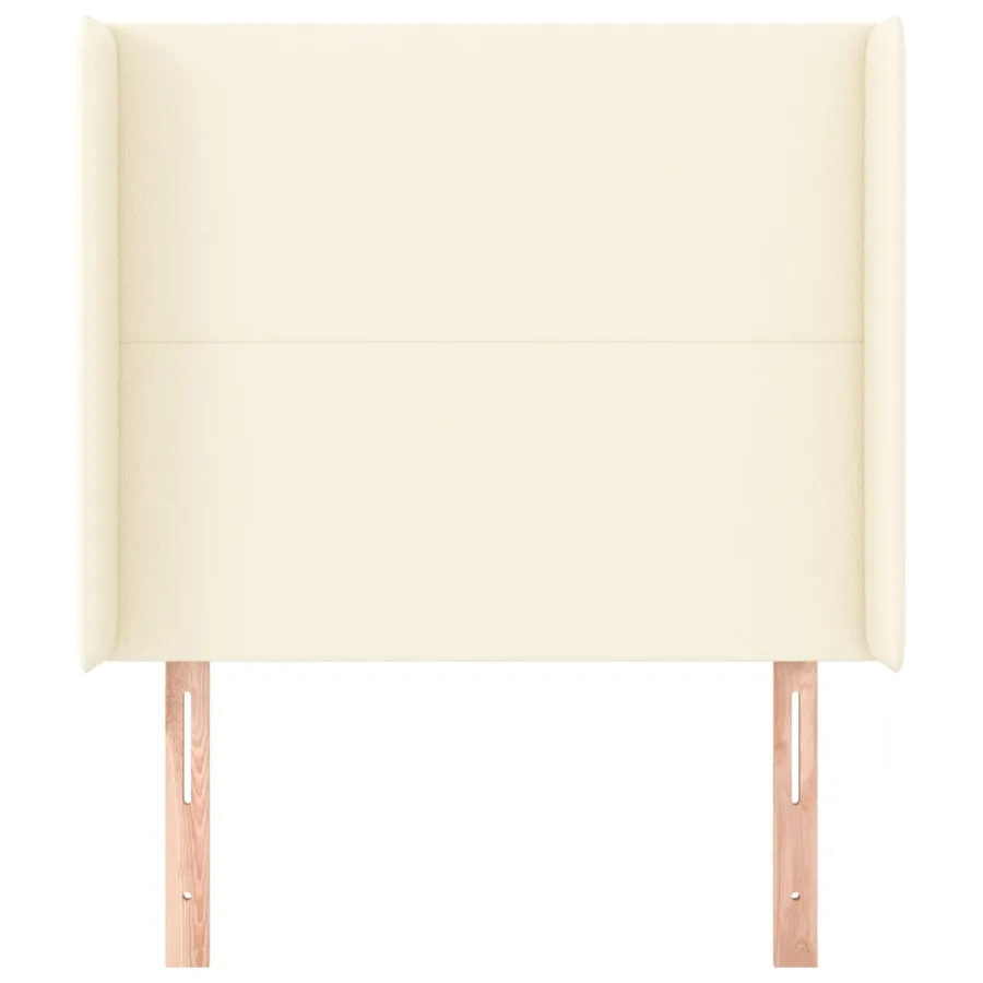 Tête de lit avec oreilles Crème 83x16x118/128 cm Similicuir - 3