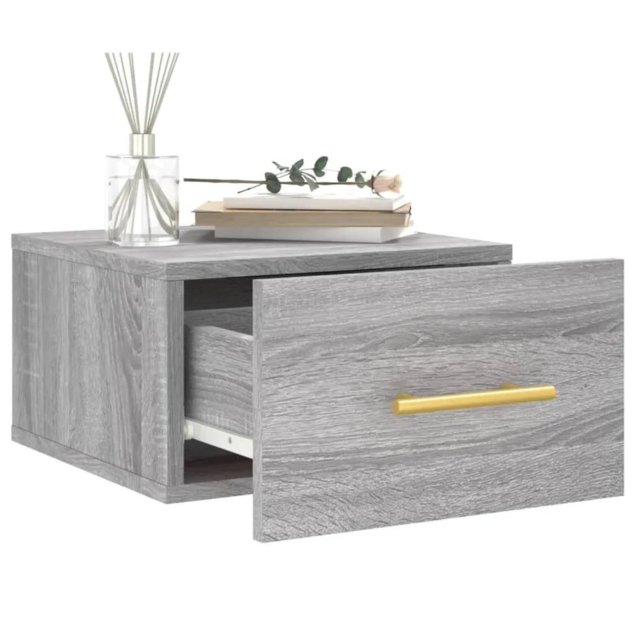 Table de chevet murale sonoma gris 35x35x20 cm - 4