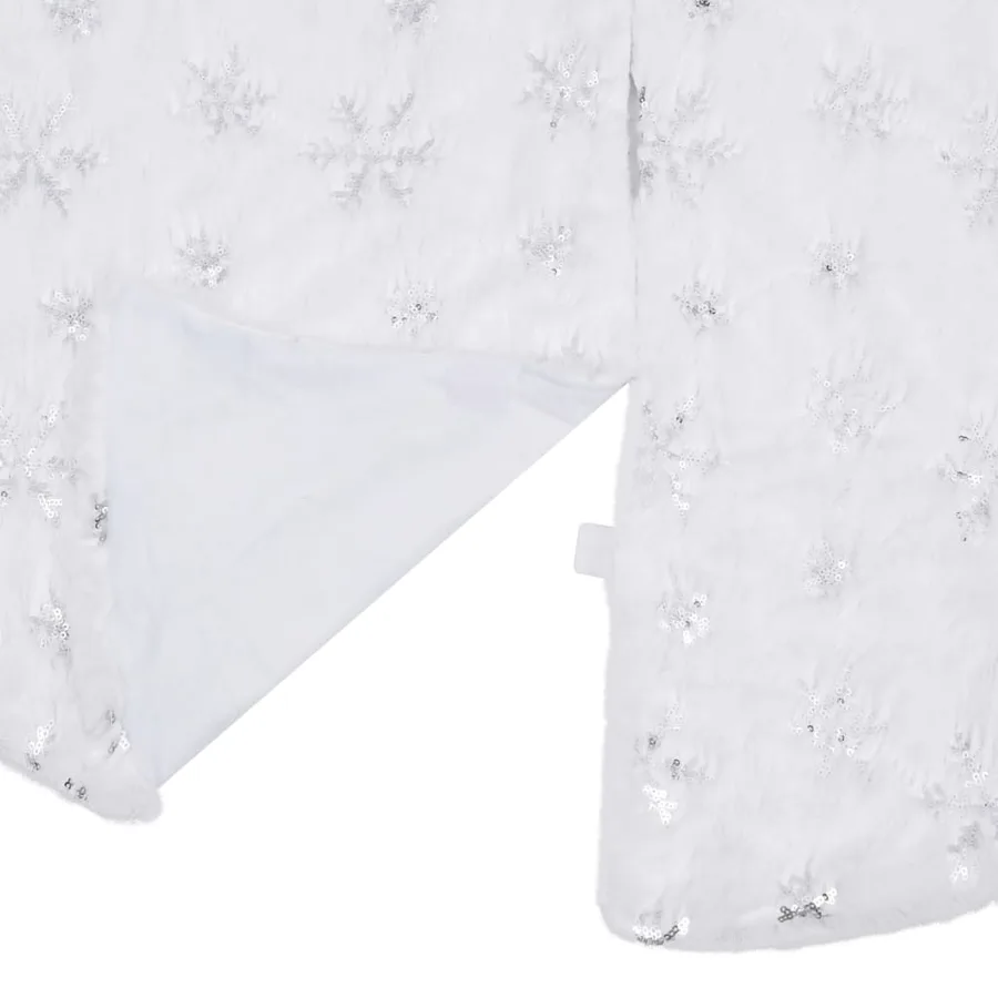 Jupe de sapin de Noël de luxe blanche 150 cm en fausse fourrure - 3