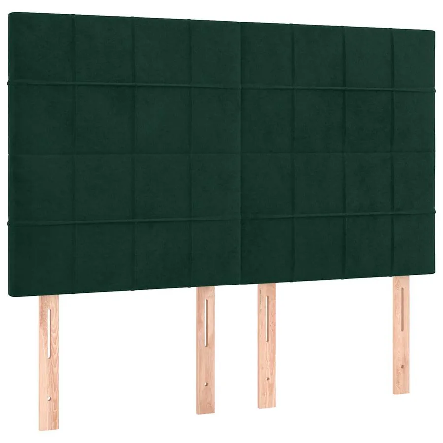 Sommier à lattes de lit et matelas Vert foncé 140x190cm Velours - 5