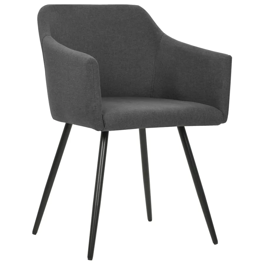 Chaises à manger lot de 6 gris foncé tissu - 2