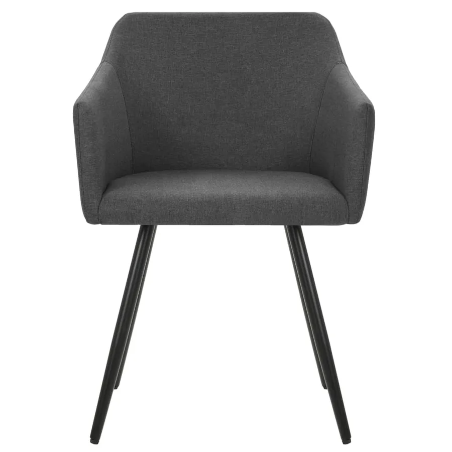 Chaises à manger lot de 6 gris foncé tissu - 3
