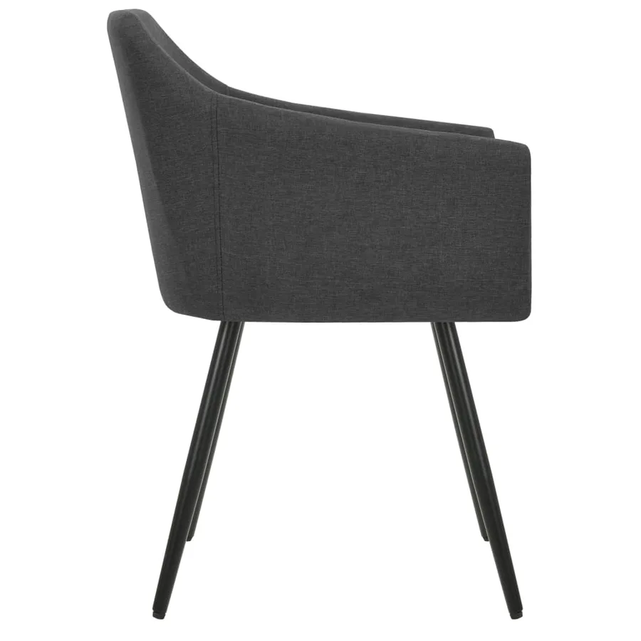Chaises à manger lot de 6 gris foncé tissu - 4