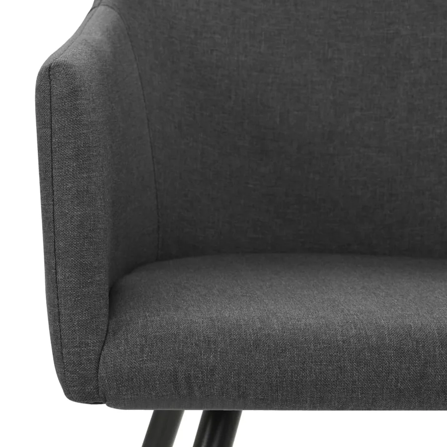 Chaises à manger lot de 6 gris foncé tissu - 5