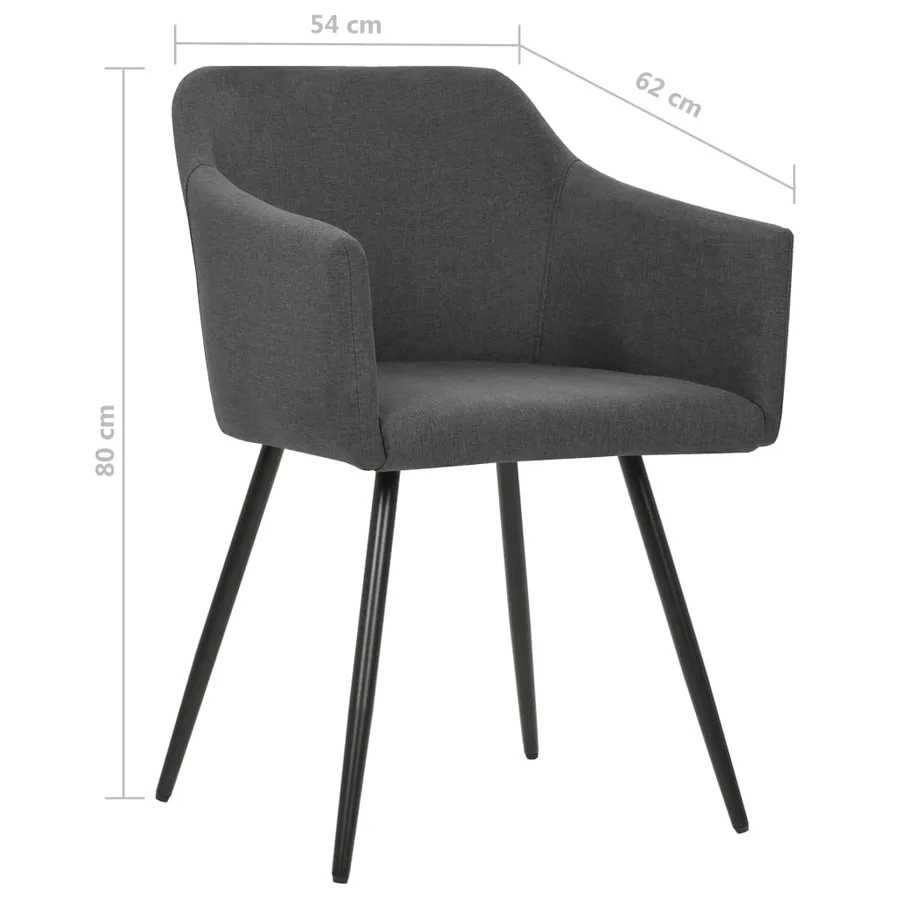 Chaises à manger lot de 6 gris foncé tissu - 7