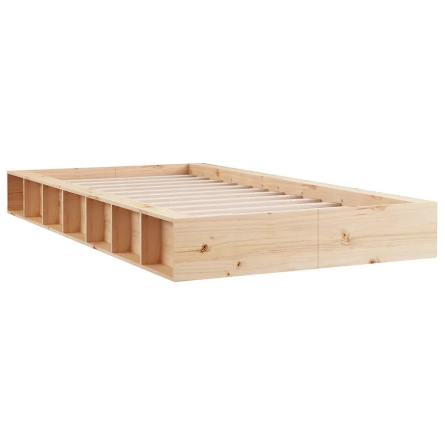 Cadre de lit sans matelas 100x200 cm bois massif - 3