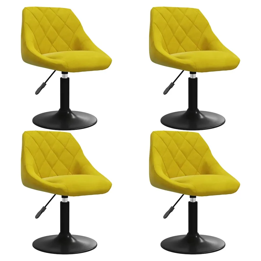Chaises à manger pivotantes lot de 4 jaune moutarde velours - 2