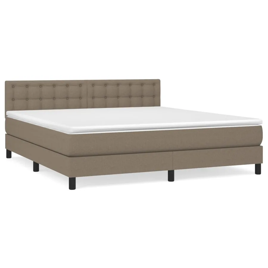 Sommier à lattes de lit avec matelas Taupe 160x200 cm Tissu - 2
