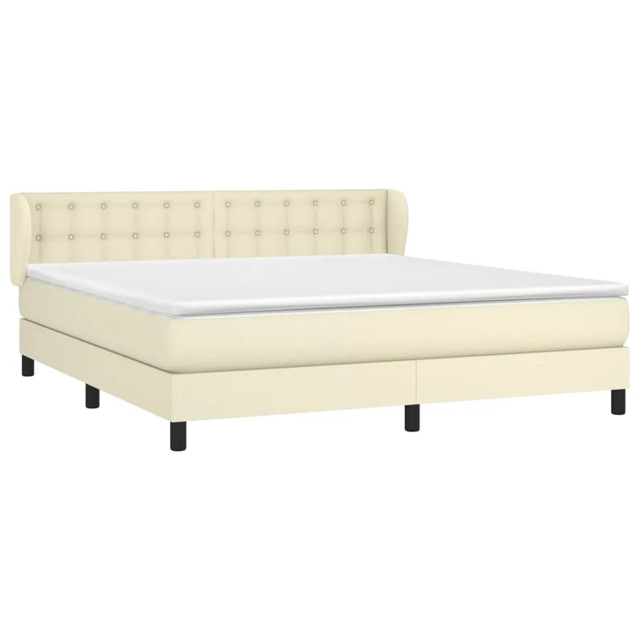 Sommier à lattes de lit avec matelas Crème 180x200cm Similicuir - 3