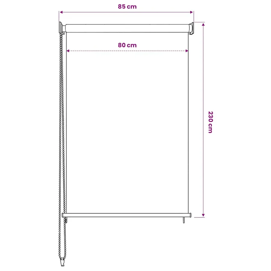 Store roulant d'extérieur 85 (l) x 230 (H) cm beige - 6