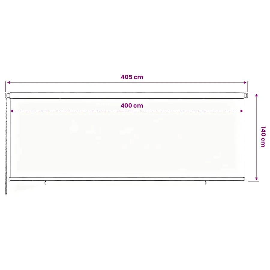 Store roulant d'extérieur 405 (l) x 140 (H) cm marron HDPE - 6