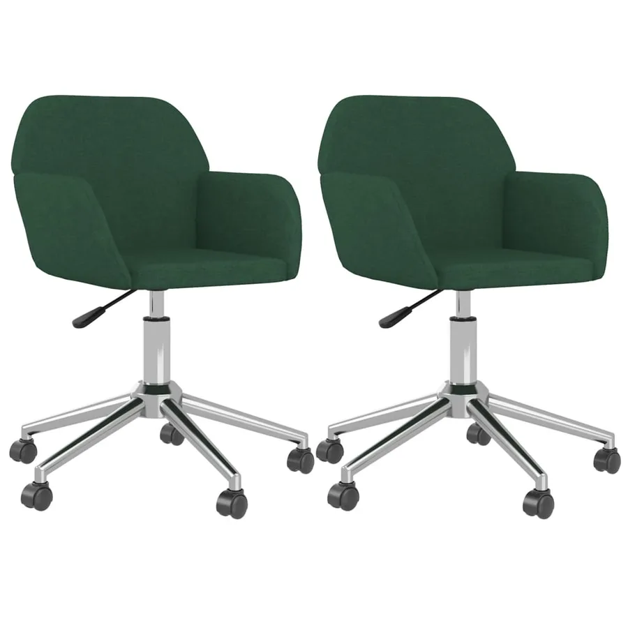 Chaises pivotantes à manger lot de 2 vert foncé tissu - 2