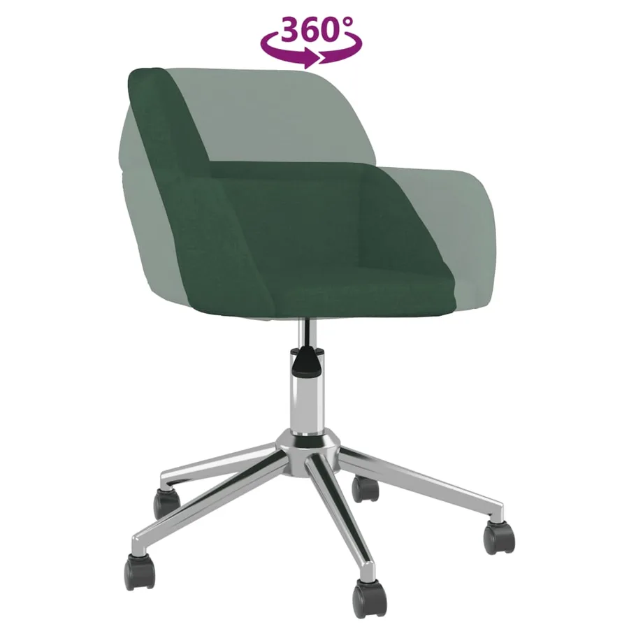 Chaises pivotantes à manger lot de 2 vert foncé tissu - 7