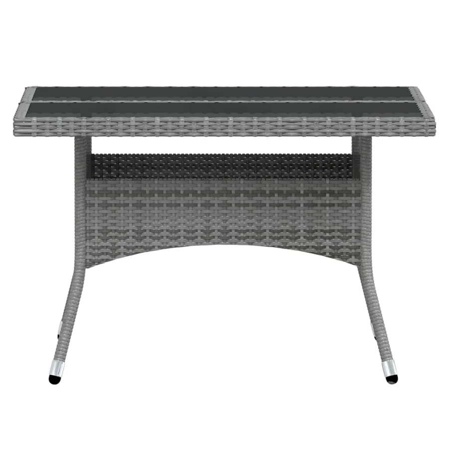 Ensemble à Manger jardin 5 pcs résine tressée verre trempé Gris - 8