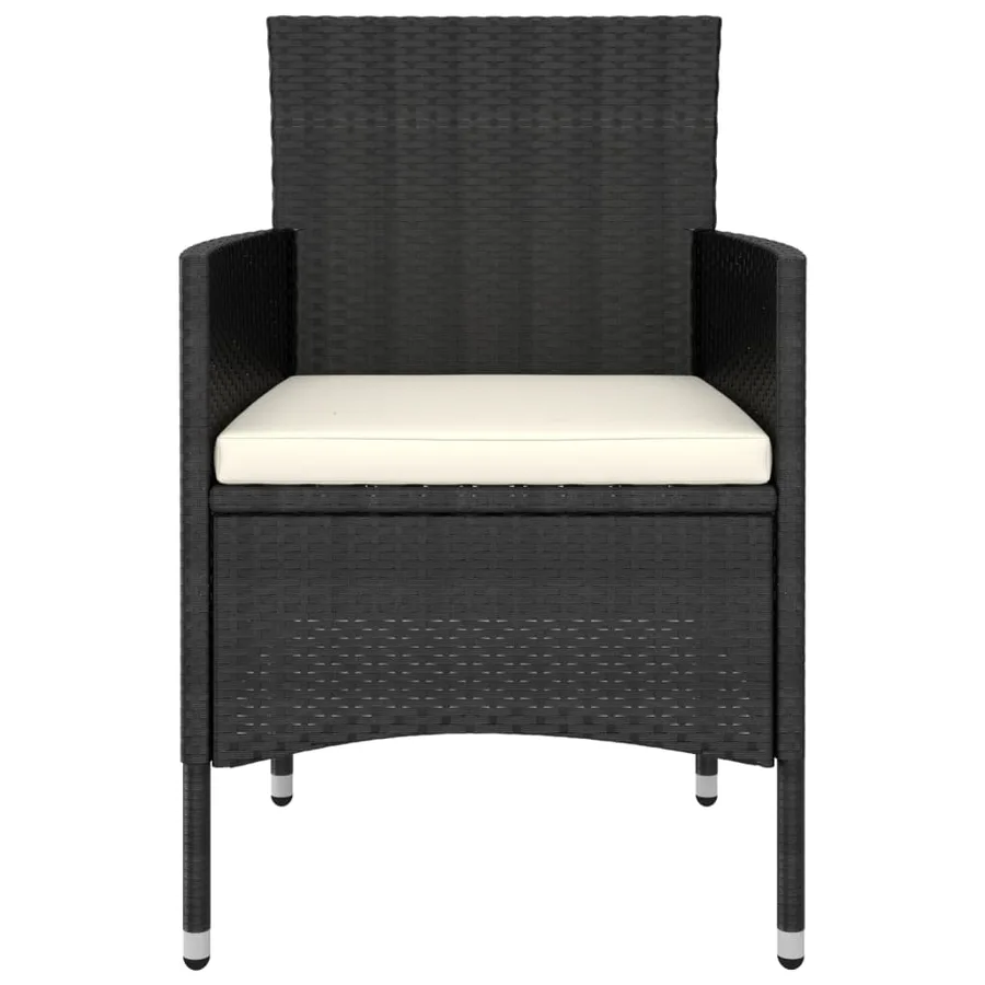 Salon de jardin 5 pcs Résine tressée Noir - 4