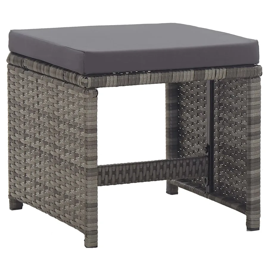 Ensemble de salle à manger d'extérieur et coussins 17 pcs Gris - 11