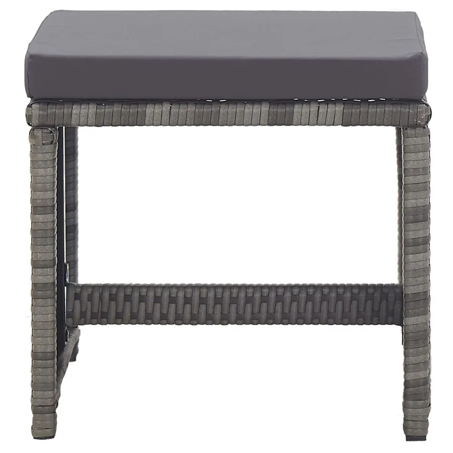 Ensemble de salle à manger d'extérieur et coussins 17 pcs Gris - 12