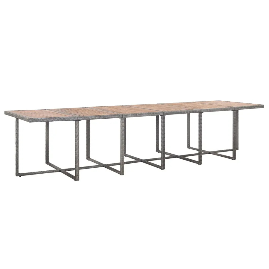 Ensemble de salle à manger d'extérieur et coussins 17 pcs Gris - 4