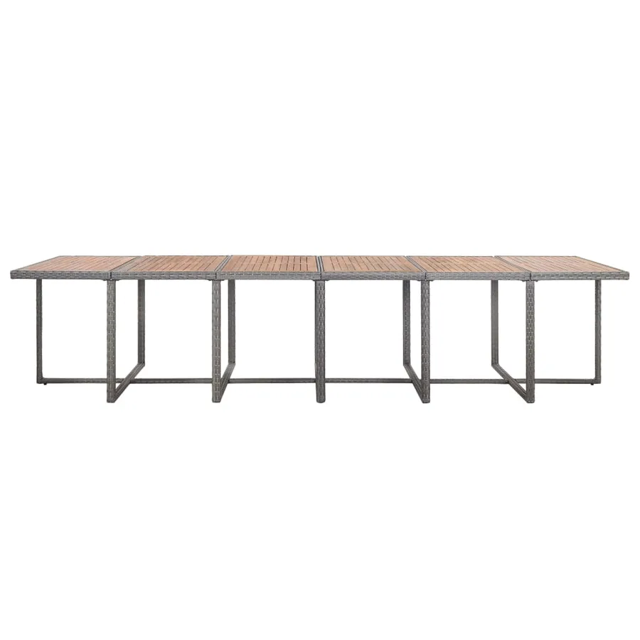 Ensemble de salle à manger d'extérieur et coussins 17 pcs Gris - 5