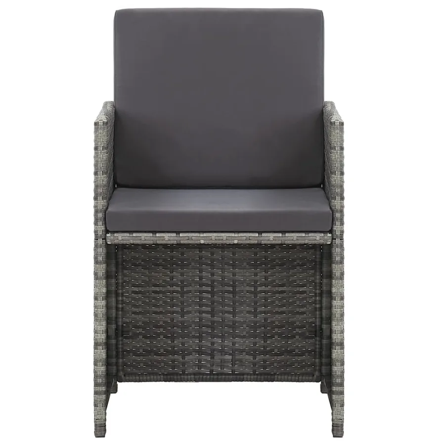 Ensemble de salle à manger d'extérieur et coussins 17 pcs Gris - 8