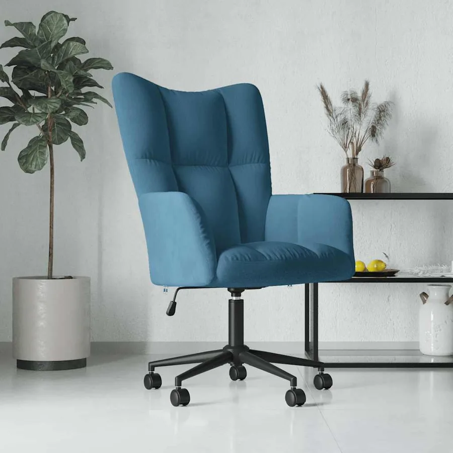 Chaise de relaxation Bleu Velours