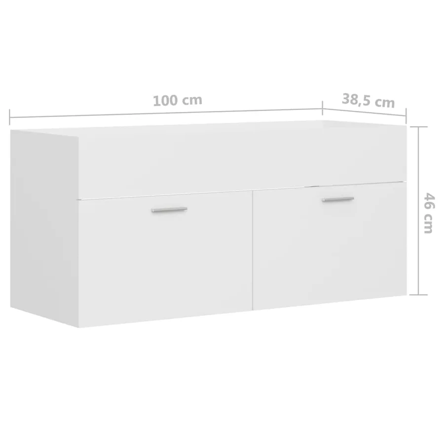 Ensemble de meubles de salle de bain Blanc Aggloméré - 20